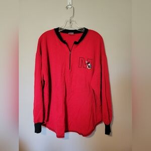 Disney Mickey & Co 3/4 Sweatshirt Vintage Large/XL Red and Black